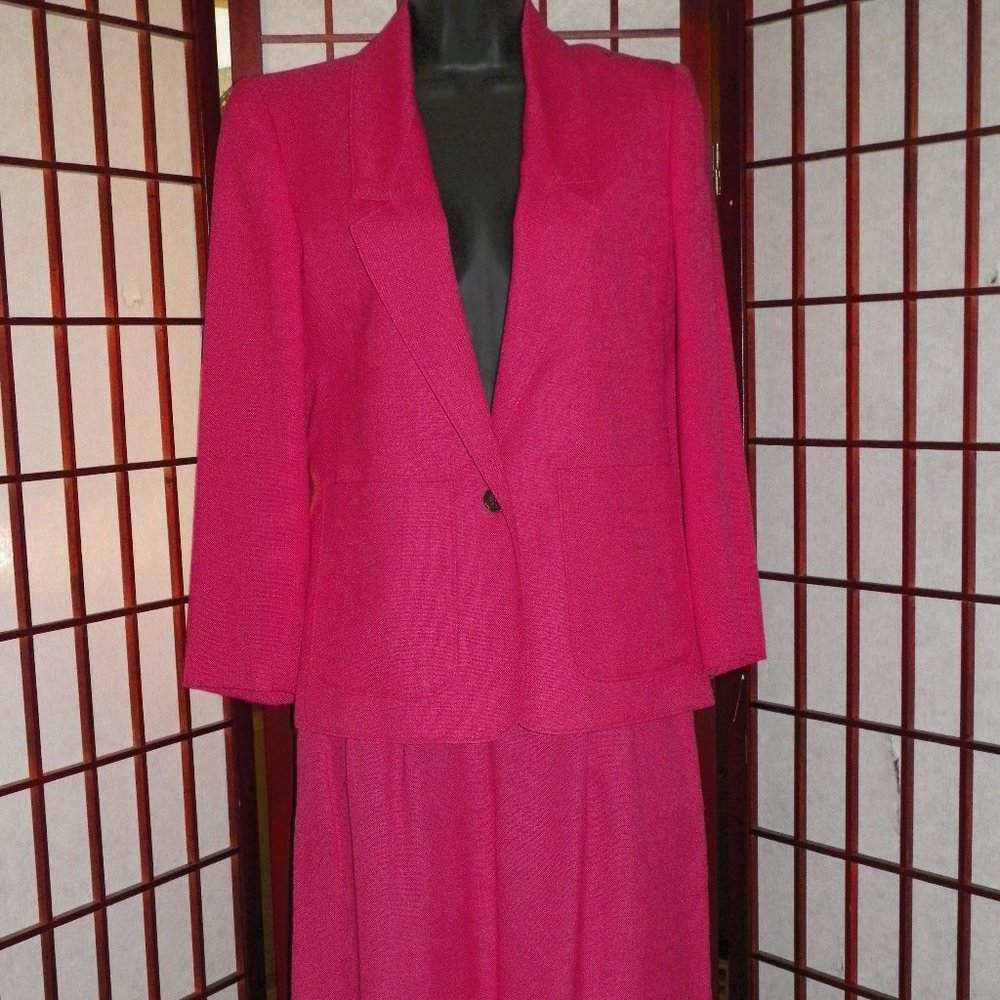 HOST PICK VTG Harrington Square 2 PC Pink Skirt Jacket Suit